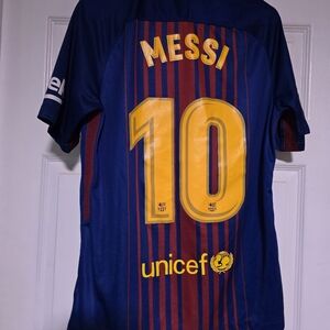 2017 Messi Nike Blue and Red Striped Dri-FIT Jersey